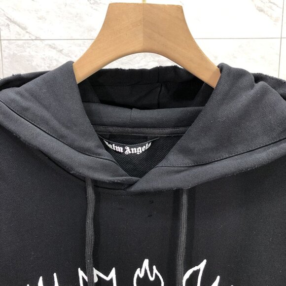 NWT Palm Angels Letter Skull Coconut Tree Hooded Sweatshirt Black - Picture 4 of 9